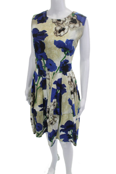 Samantha Sung Womens Fit & Flare Silk Floral Knee Length Dress Size 6