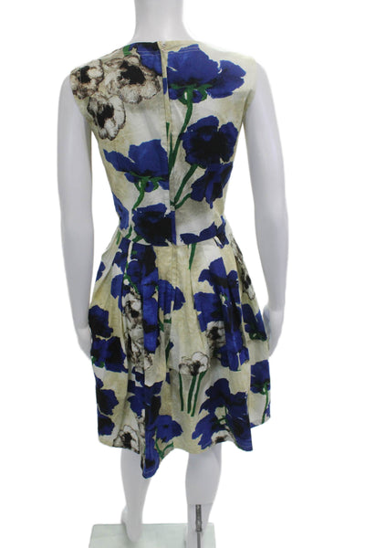 Samantha Sung Womens Fit & Flare Silk Floral Knee Length Dress Size 6