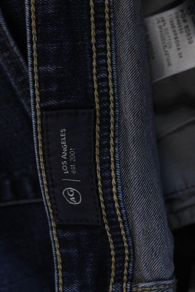 AG Adriano Goldschmied Mens Straight Jeans Dark Blue Button Fly Size 36