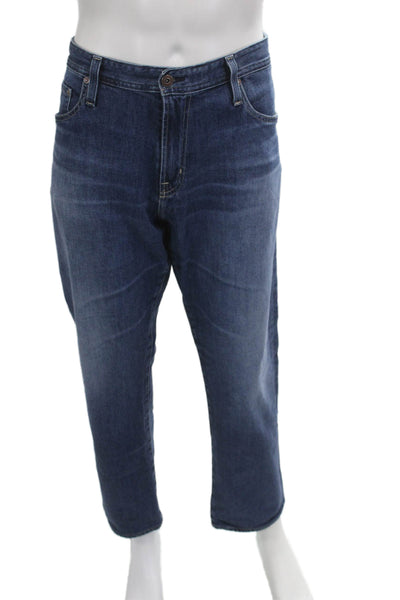 AG Adriano Goldschmied Mens Big Tall Cropped Straight Dark Blue Jeans Size 36