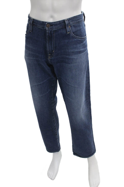 AG Adriano Goldschmied Mens Big Tall Cropped Straight Dark Blue Jeans Size 36