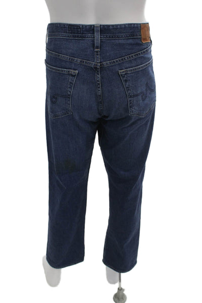 AG Adriano Goldschmied Mens Big Tall Cropped Straight Dark Blue Jeans Size 36