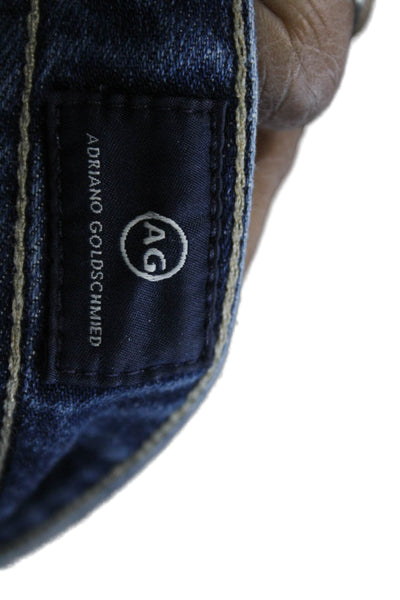 AG Adriano Goldschmied Mens Big Tall Cropped Straight Dark Blue Jeans Size 36