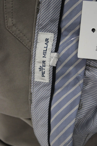 Peter Millar Mens Chino Khakis Gray Button Fly Size 36