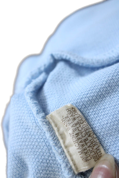 Peter Millar Mens Pullover Light Blue Cotton Mockneck Zip Longsleeve Size L