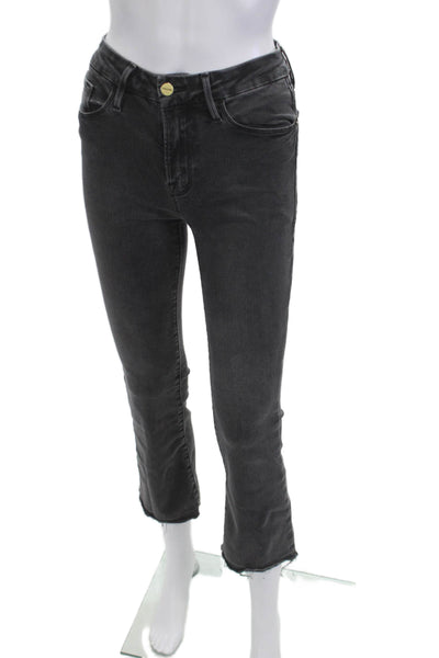 Frame Womens Cropped Skinny Jeans Dark Gray Size 25
