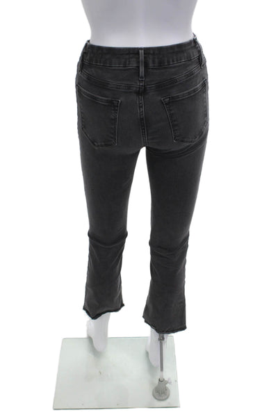 Frame Womens Cropped Skinny Jeans Dark Gray Size 25
