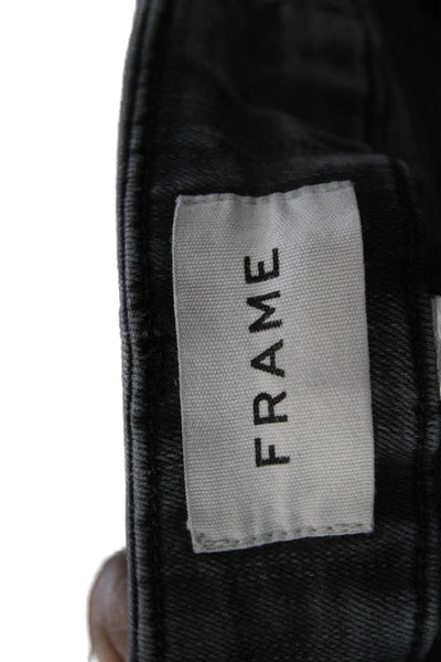 Frame Womens Cropped Skinny Jeans Dark Gray Size 25