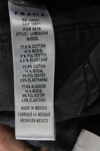 Frame Womens Cropped Skinny Jeans Dark Gray Size 25