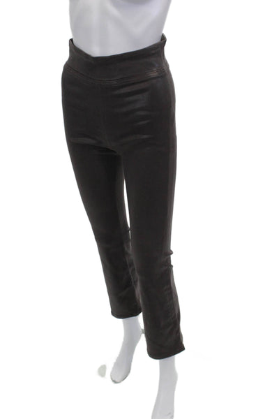 Frame Womens Cropped Ankle Pants Brown Size 1