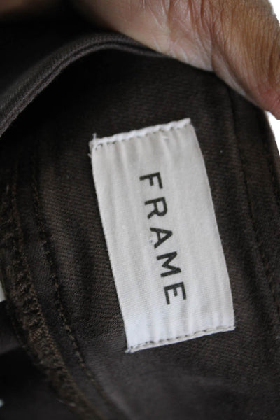 Frame Womens Cropped Ankle Pants Brown Size 1