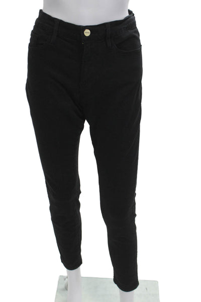 Frame Womens Ankle Cropped Black Mid Rise Pants Size 31
