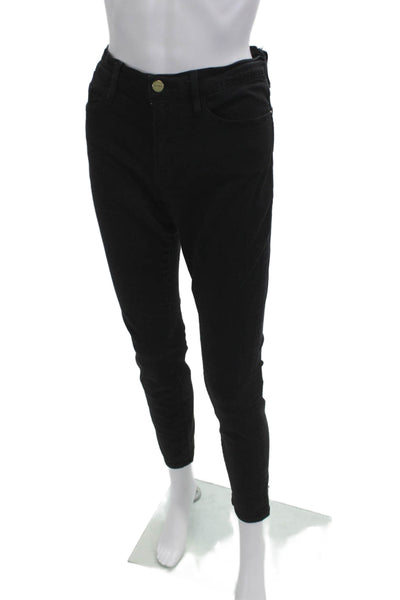 Frame Womens Ankle Cropped Black Mid Rise Pants Size 31