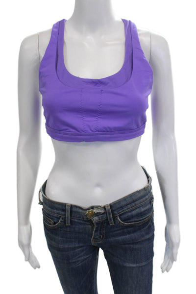 Lululemon Womens Solid Scoop Neck Activewear Bra Purple Size 12