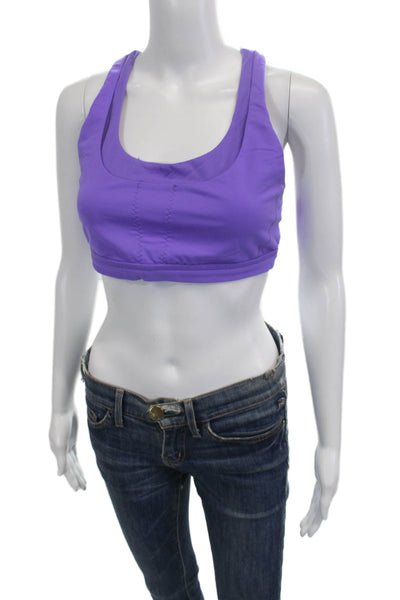 Lululemon Womens Solid Scoop Neck Activewear Bra Purple Size 12
