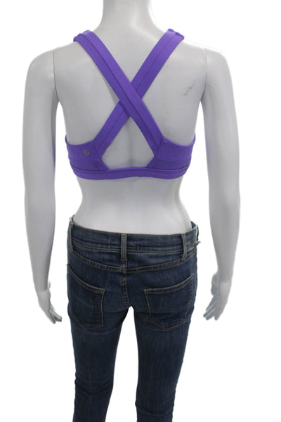 Lululemon Womens Solid Scoop Neck Activewear Bra Purple Size 12
