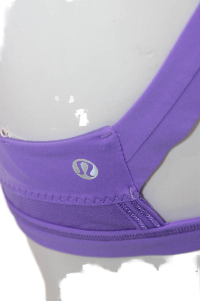 Lululemon Womens Solid Scoop Neck Activewear Bra Purple Size 12