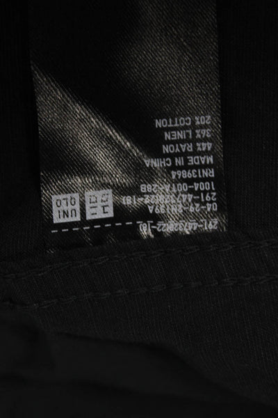 JW Anderson x Uniqlo Womens Shirt Dress Black Collared Sleeveless Mid Calf Buckl