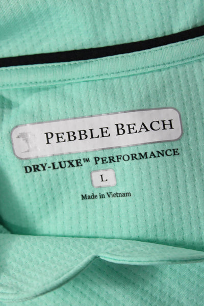 Pebble Beach Collection Womens Sleeveless Collared Polo Light Blue Size L
