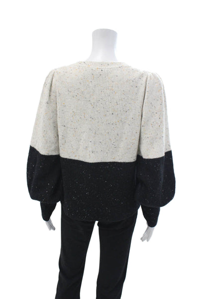 1. State Unisex Pullover Sweater Beige Crew Neck Long Sleeve Size M