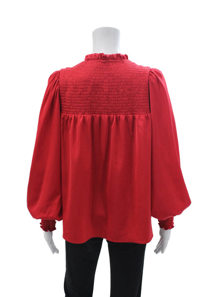Willa Story Women Red Tunic Blouse Long Sleeve Polyester Size M