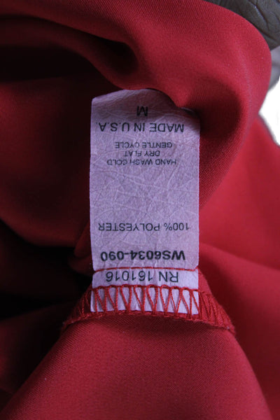 Willa Story Women Red Tunic Blouse Long Sleeve Polyester Size M