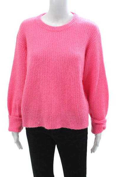 T Alexander Wang Unisex Pullover Sweater Pink Crew Neck Long Sleeve Size L