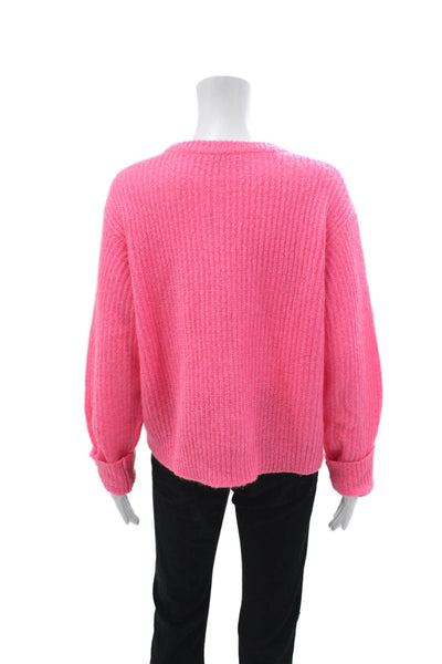 T Alexander Wang Unisex Pullover Sweater Pink Crew Neck Long Sleeve Size L