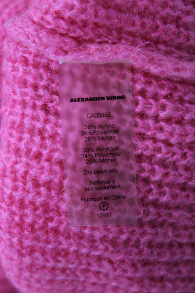 T Alexander Wang Unisex Pullover Sweater Pink Crew Neck Long Sleeve Size L
