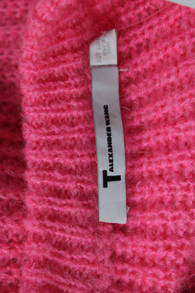 T Alexander Wang Unisex Pullover Sweater Pink Crew Neck Long Sleeve Size L