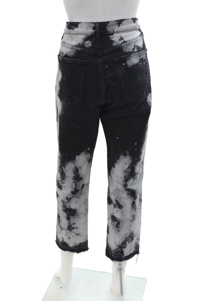 3x1 NYC Womens Cropped Mom Jeans Black Mid Rise Button Size 29