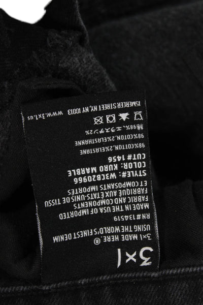 3x1 NYC Womens Cropped Mom Jeans Black Mid Rise Button Size 29