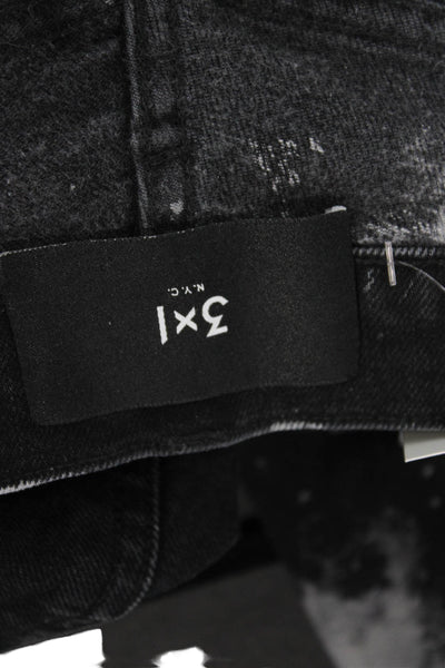 3x1 NYC Womens Cropped Mom Jeans Black Mid Rise Button Size 29