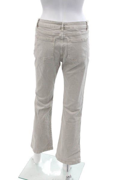 Oo La La Womens Cropped Gray Chino Pants Cotton Mid Rise Size L