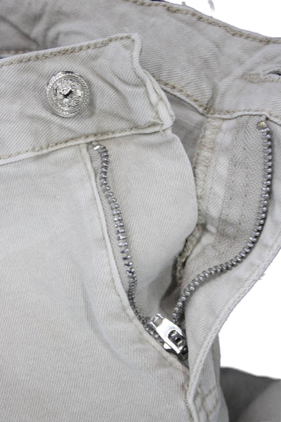 Oo La La Womens Cropped Gray Chino Pants Cotton Mid Rise Size L