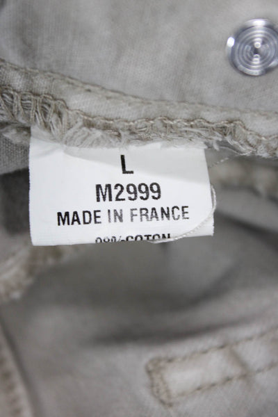 Oo La La Womens Cropped Gray Chino Pants Cotton Mid Rise Size L