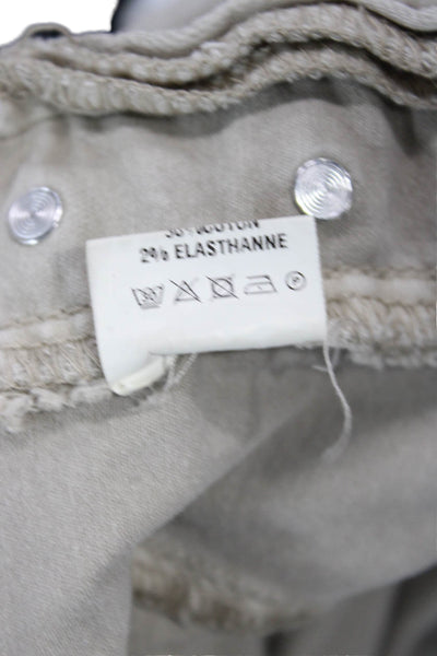 Oo La La Womens Cropped Gray Chino Pants Cotton Mid Rise Size L