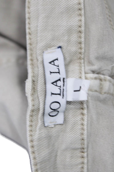 Oo La La Womens Cropped Gray Chino Pants Cotton Mid Rise Size L
