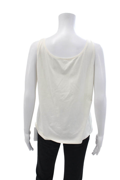 Eileen Fisher Women White Organic Cotton Sleeveless Tank Size L