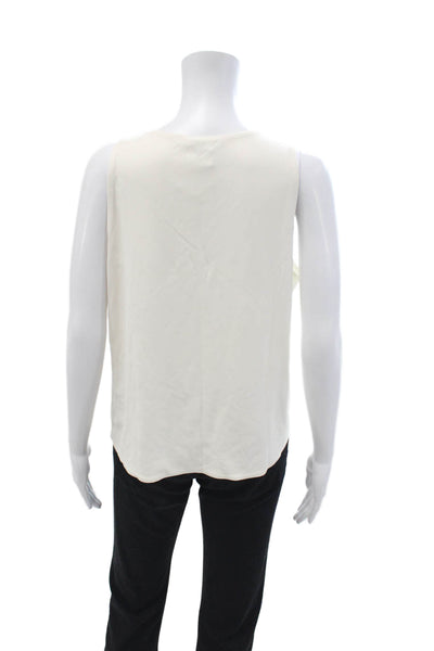 Eileen Fisher Womens Silk Sleeveless Tank Round Neck Basic White Size L