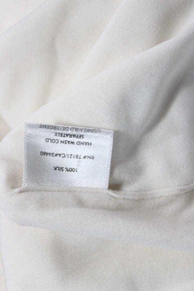 Eileen Fisher Womens Silk Sleeveless Tank Round Neck Basic White Size L
