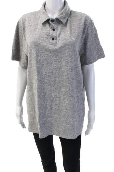 Rag & Bone Mens Collared Short Sleeve Gray Polo Big & Tall Size 2XL