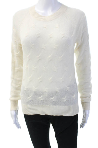 Theory Unisex White Cashmere Crew Neck Pullover Long Sleeve Size PP