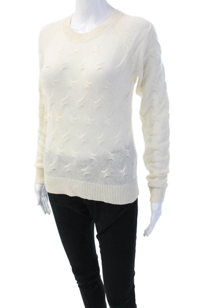 Theory Unisex White Cashmere Crew Neck Pullover Long Sleeve Size PP