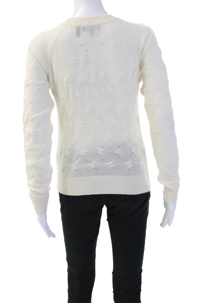 Theory Unisex White Cashmere Crew Neck Pullover Long Sleeve Size PP