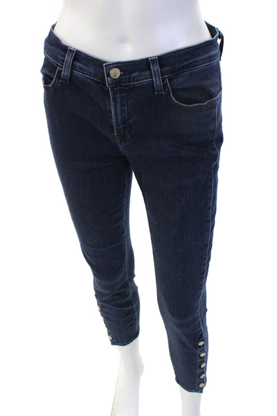 J Brand Women Ankle Cropped Skinny Dark Blue Jeans Size 27