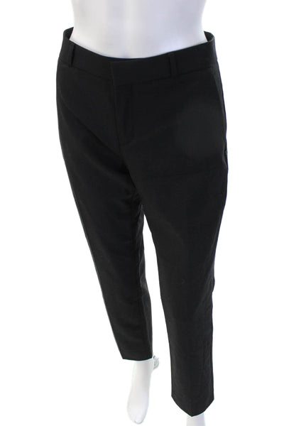 Banana Republic Women Black Ankle Dress Pants Wool Blend Hook & Eye Size 4