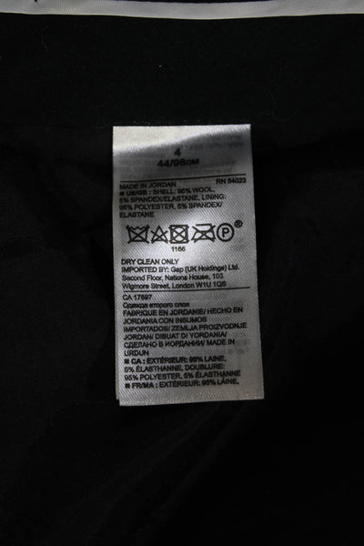 Banana Republic Women Black Ankle Dress Pants Wool Blend Hook & Eye Size 4