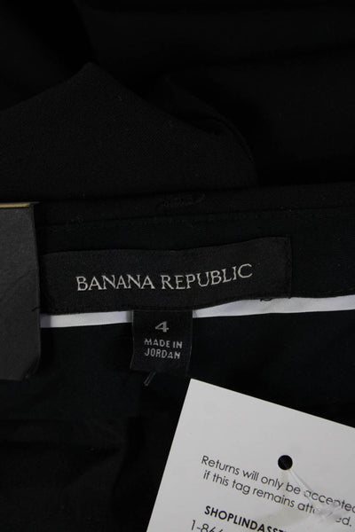 Banana Republic Women Black Ankle Dress Pants Wool Blend Hook & Eye Size 4