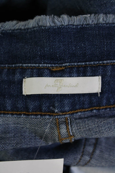 7 For All Mankind Womens Paperbag Ankle Cropped Jeans Dark Blue Size 26